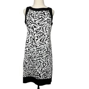 Jessica Howard Dress Size 10 Sleeveless Black Print Lined Lightweight Work #B01